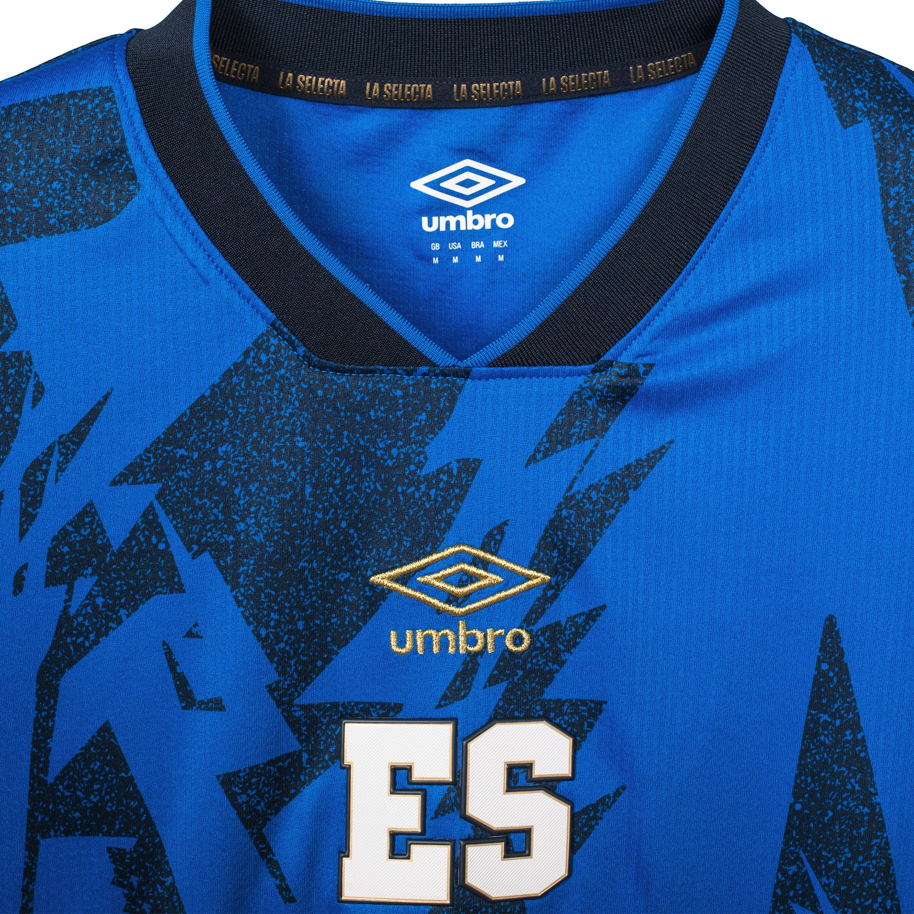 El Salvador Men's Home Long Sleeve Jersey 2023 ES Initials Collar